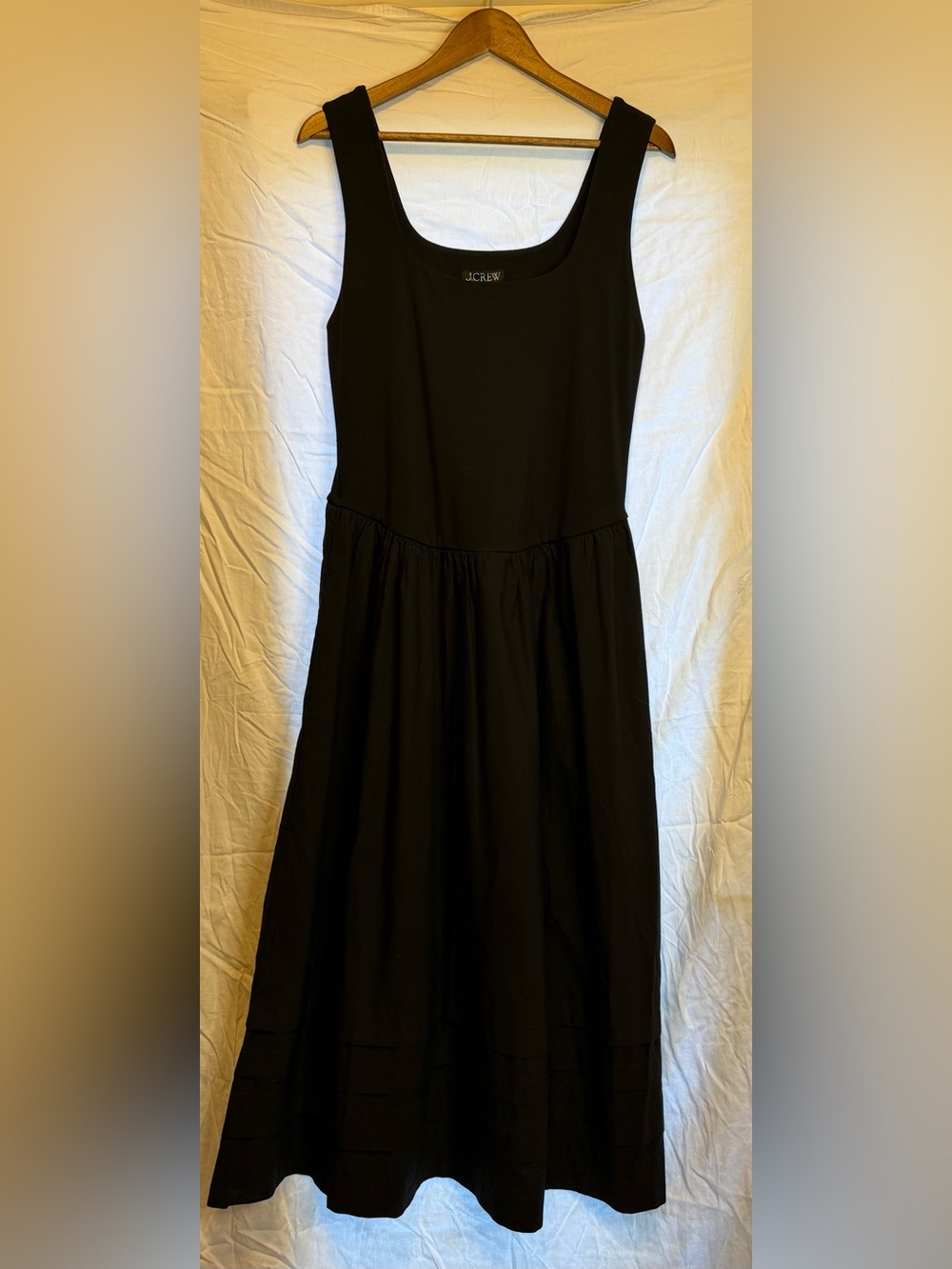 J. Crew Black Scoop-Neck Midi Dress